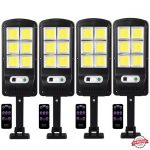 4бр. LED COB Соларна сензорна лампа 600W с дистанционно