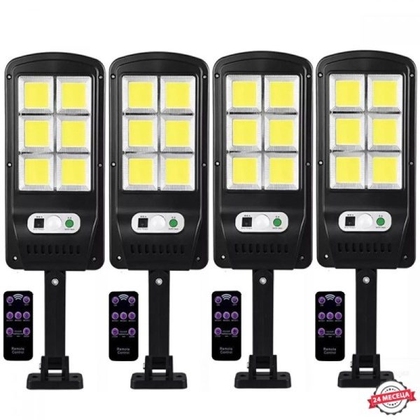 4бр. LED COB Соларна сензорна лампа 600W с дистанционно