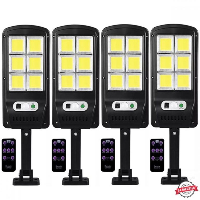 4бр. LED COB Соларна сензорна лампа 600W с дистанционно