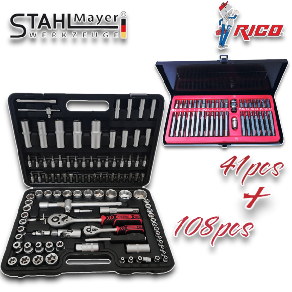 Гедоре 108 части + Накрайници Рико 41 части Rico 41 + STAHLMAYER Комплект