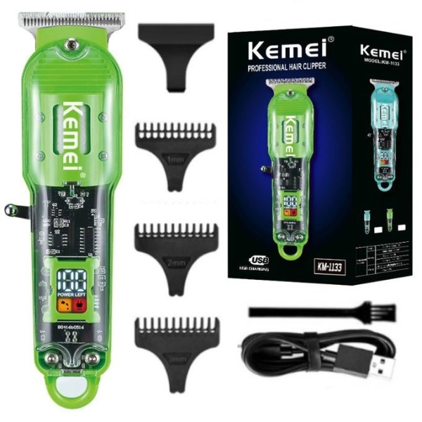 Професионална машинка за подстригване Kemei KM-1133, 5W, LCD екран