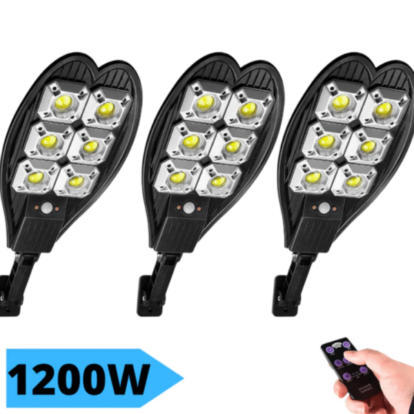 3БР. Соларна улична лампа Cob 1200w със стойка и дистанционно