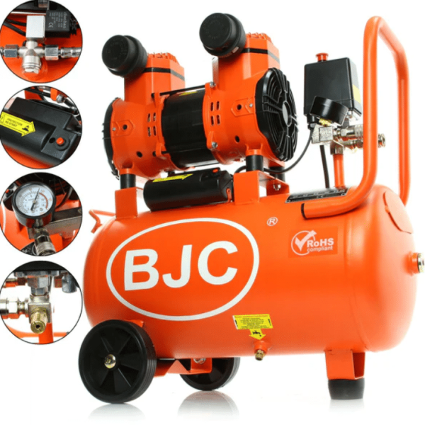 Монофазен безмаслен бутален компресор за въздух BJC JN1500A 1.5 kW, 220 л/мин, 8 бара, 24 л