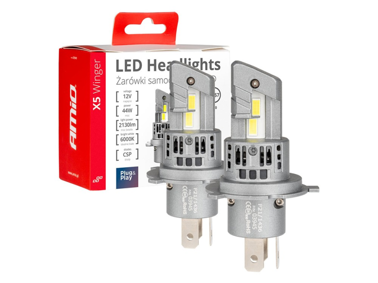 Крушки X5 серия Winger H4 LED 6000K 44W Canbus AMIO 03945
