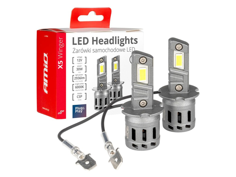 Крушки X5 серия Winger H3 LED 6000K 30W Canbus AMIO 03944