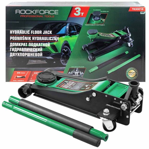 Нископрофилен крик 3 тона с 2 помпи (85-430мм) ROCKFORCE