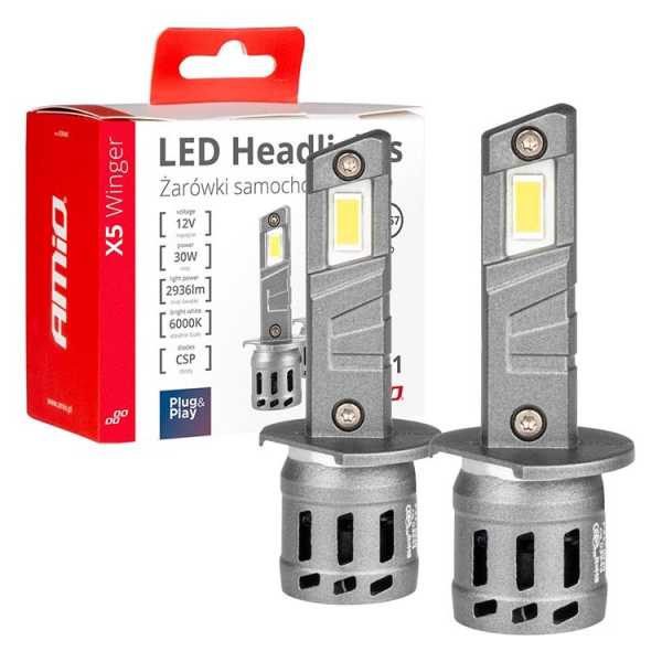 Крушки X5 серия Winger H1 LED 6000K 30W Canbus AMIO-03943