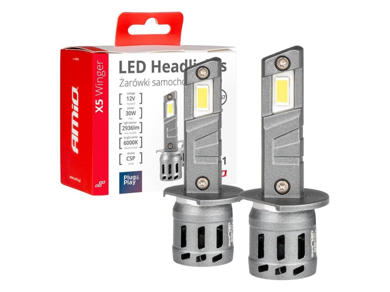 Крушки X5 серия Winger H1 LED 6000K 30W Canbus AMIO-03943