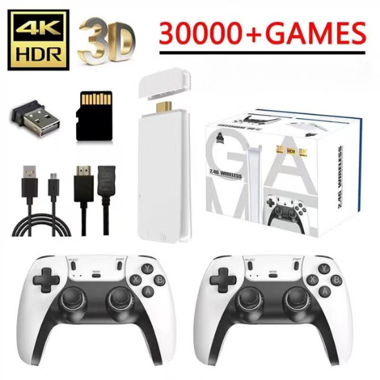 Game Station Game Stick М15 4K - Ретро Конзола с 30000 Игри и Безжични Джойстици