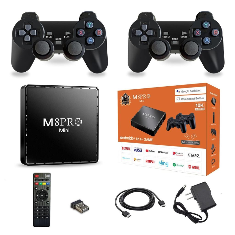 M8 PRO Mini TV Game Box 4K HDMI 2.4G безжична конзола с над 32000 игри