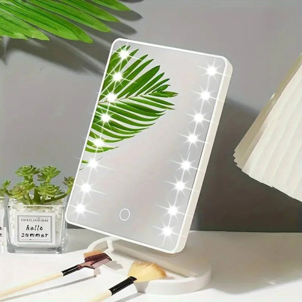 Настолно огледало с LED осветление и USB кабел БЯЛО