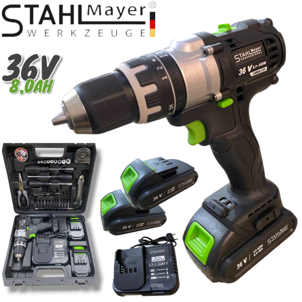 Ударен винтоверт 111 части 36V , 8.0A , STAHLMAYER PRO XR