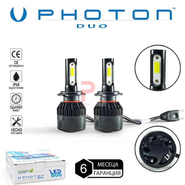 LED крушки Photon Duo H7 12V за дълги светлини