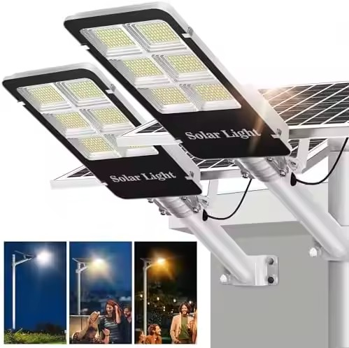 2БР Улична соларна лампа JORTAN с панел и стойка 1800W