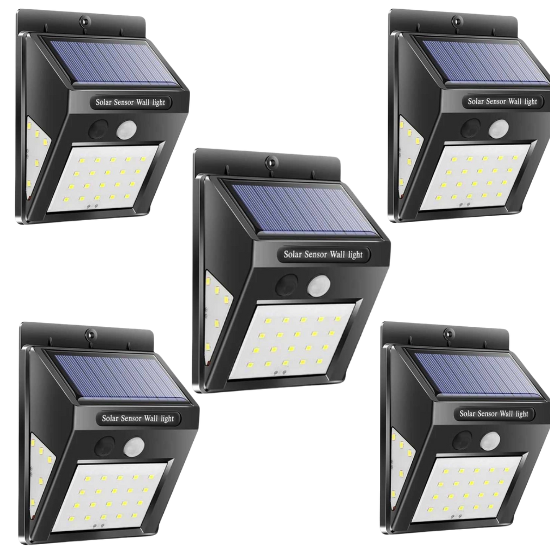 5бр Соларна led лампа 30 LED С датчик за движение