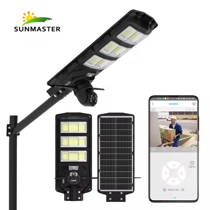 2 в 1 улична соларна лампа с 4G камера 5MP 1800W V380PRO