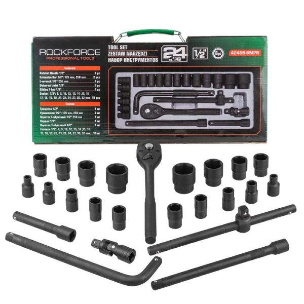 ГЕДОРЕ 1/2" 24 ЧАСТИ УДАРНО ROCKFORCE , RF-4245B-5MPB