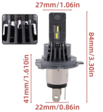 Диодни LED крушки H4 G-TECH 200W – с вграден вентилатор и компактен дизайн
