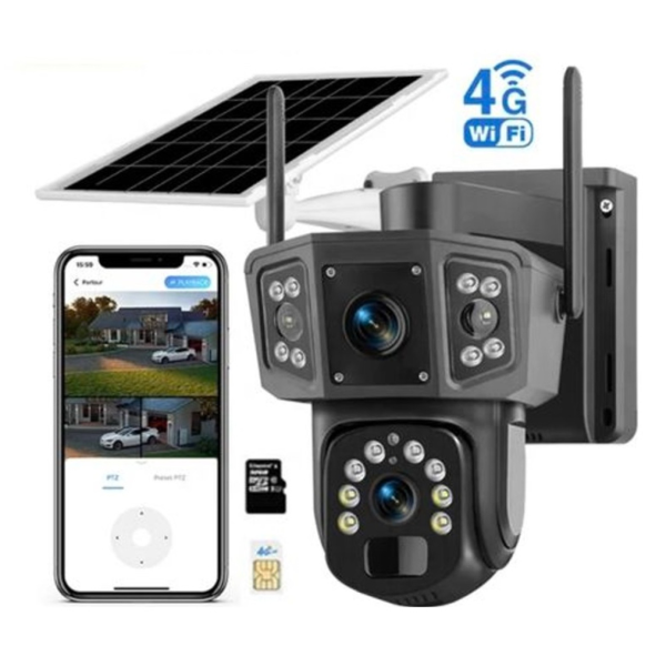 4G Соларна камера със SIM карта и двоен обектив 16MP – V380