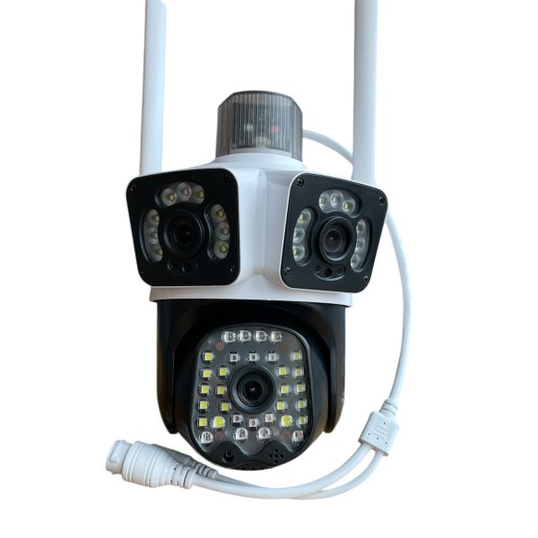 Тройна външна WiFi камера Lylu 12MP с 50 диода, аларма и цветно нощно виждане