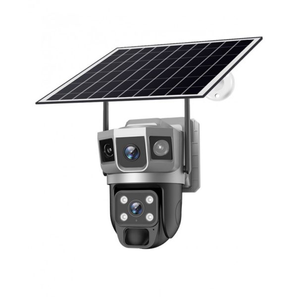 Соларна IP 4G SIM Камера с 2 лещи – 6MP+6MP, 360°, Нощно Виждане и Двупосочно Аудио