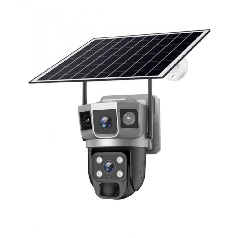 Соларна IP 4G SIM Камера с 2 лещи – 6MP+6MP, 360°, Нощно Виждане и Двупосочно Аудио
