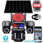 Външна соларна WIFI камера 28-80 – 16MP, 3 обектива и аларма