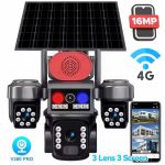 Външна соларна 4G камера 28-73 – 16MP, 3 обектива, аларма и SIM карта